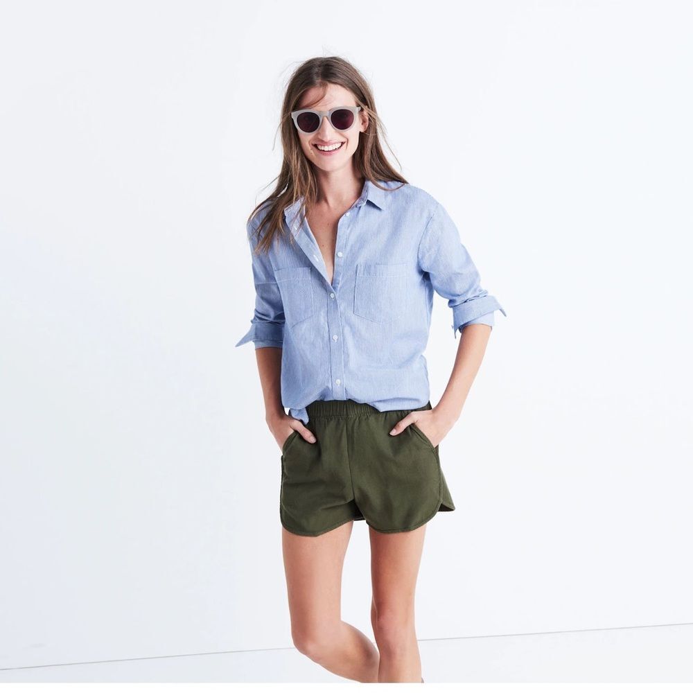 Madewell Shorts Womens Allways Pull-On Shorts in Green Size Small